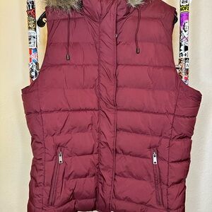 Banana Republic Burgundy Puffer Vest